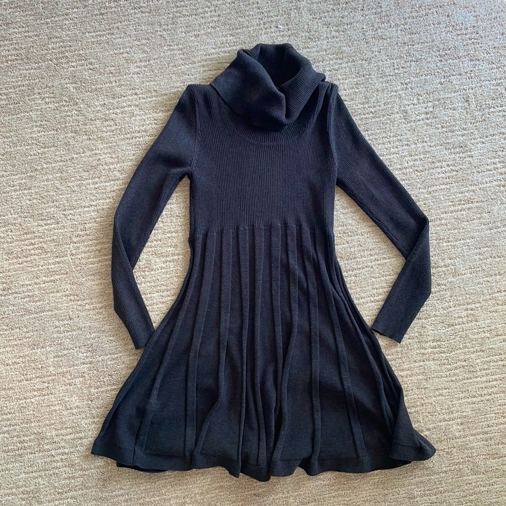 Calvin Klein Cowl Neck Fit and Flare Sweater Dress